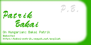 patrik bakai business card